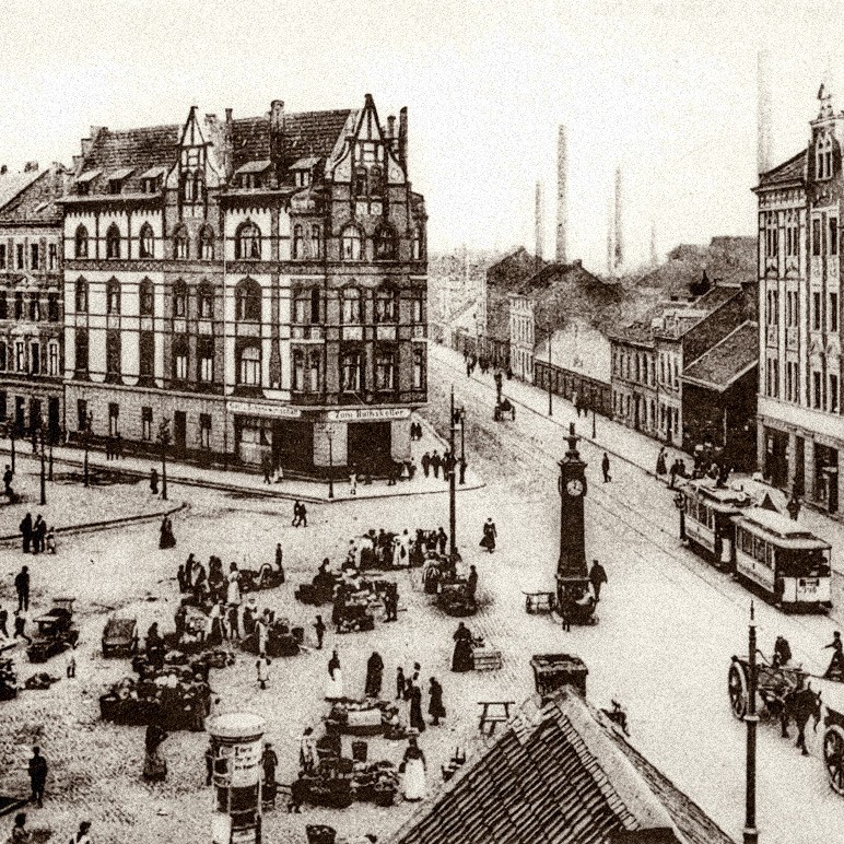 Ein historisches Bild der Heinrich-Heine-Gärten in Düsseldorf-Heerdt
