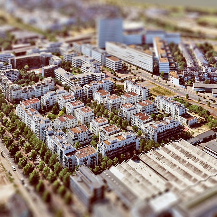 Luftbild der Heinrich-Heine-Gärten in Düsseldorf-Heerdt